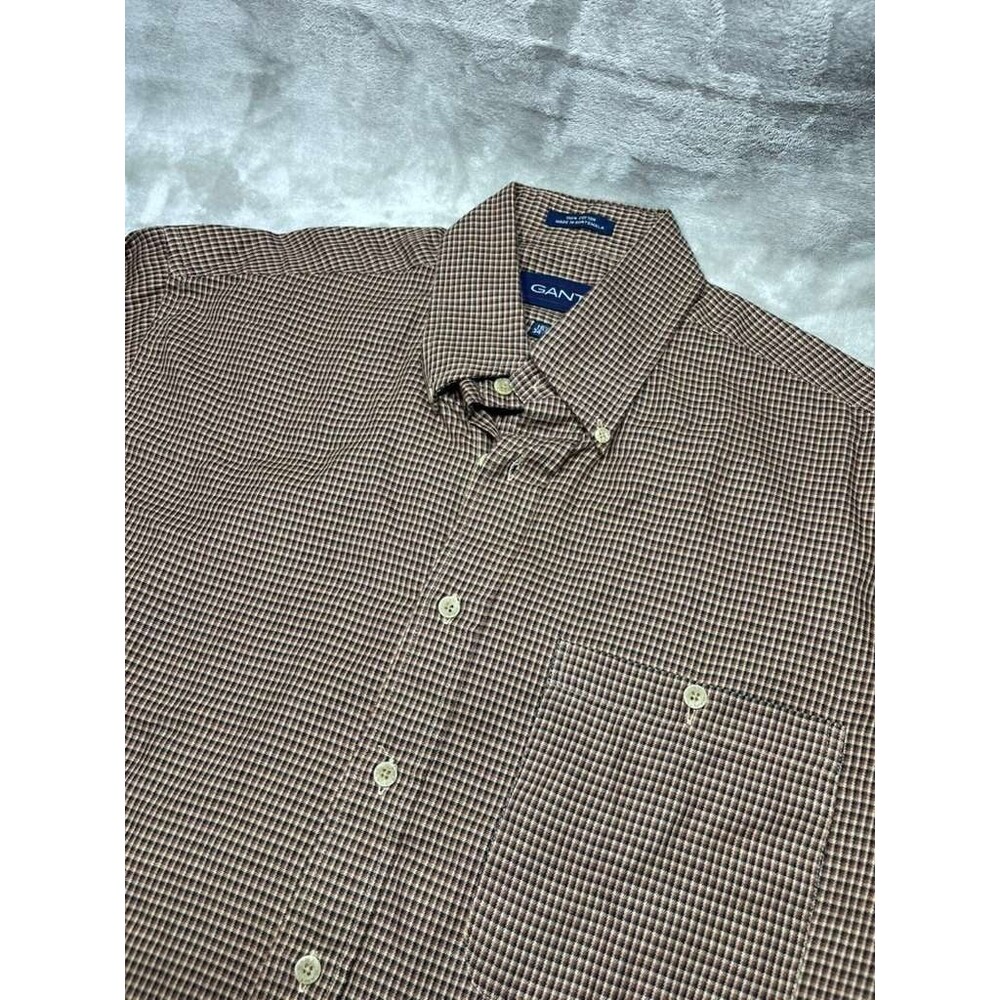 GANT Button Down Shirt Men Size 16 1/2 / 34-35 Large Twill Heritage Long Sleeve